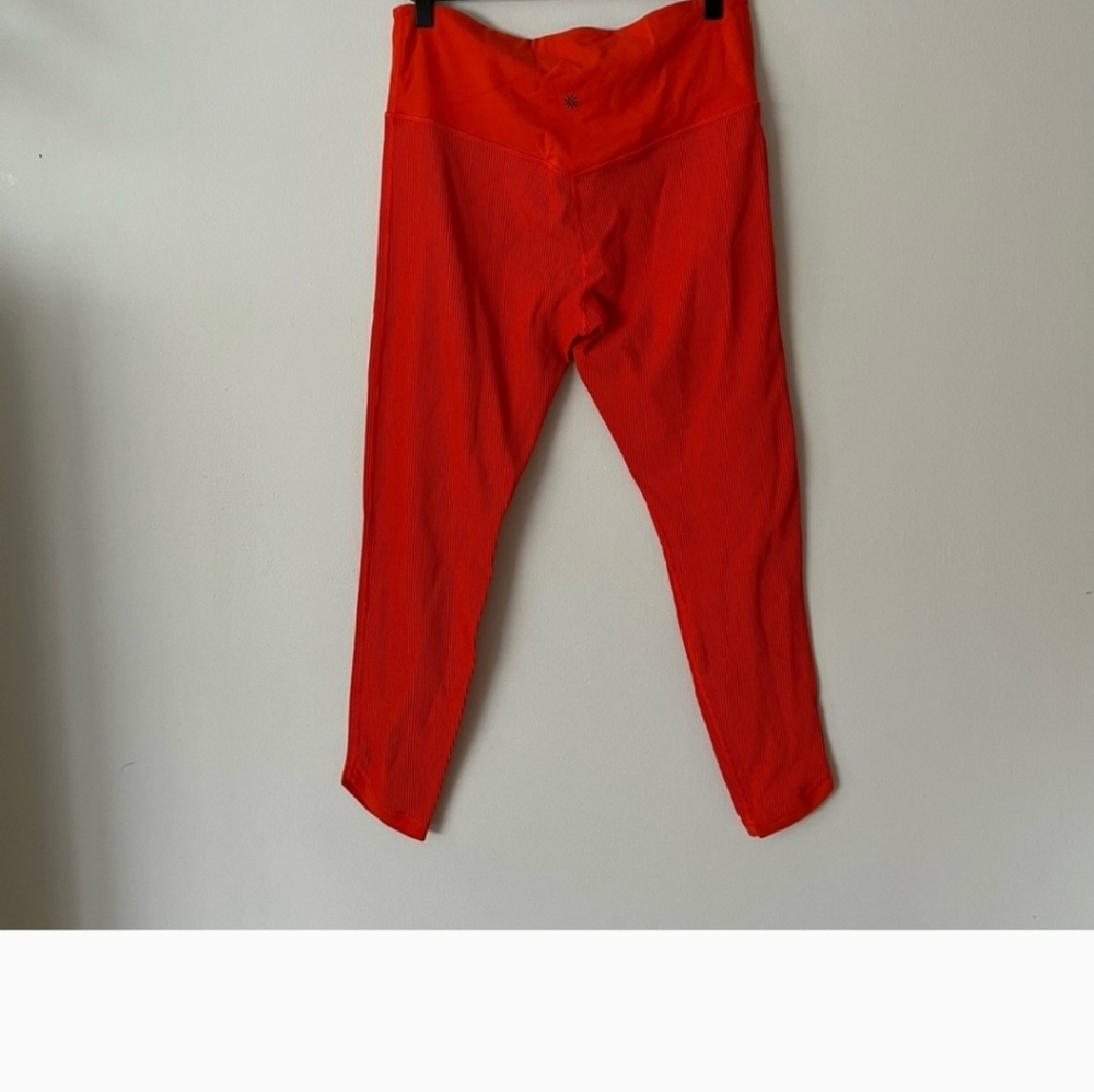 Athleta Elation Crossover Rib 7/8 Tight Orange Women’s Size Large